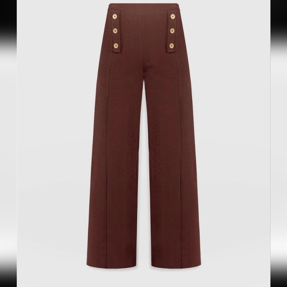 1488 NWT Saint + Sofia Chelsea Pant - Maroon Textured Sz US 14